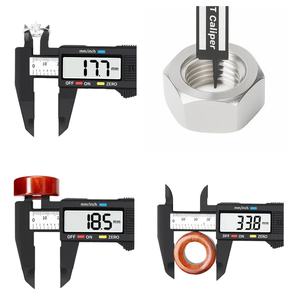 Digitalt skyvelære i karbonfiberkompositt, 0,1 mm presisjon