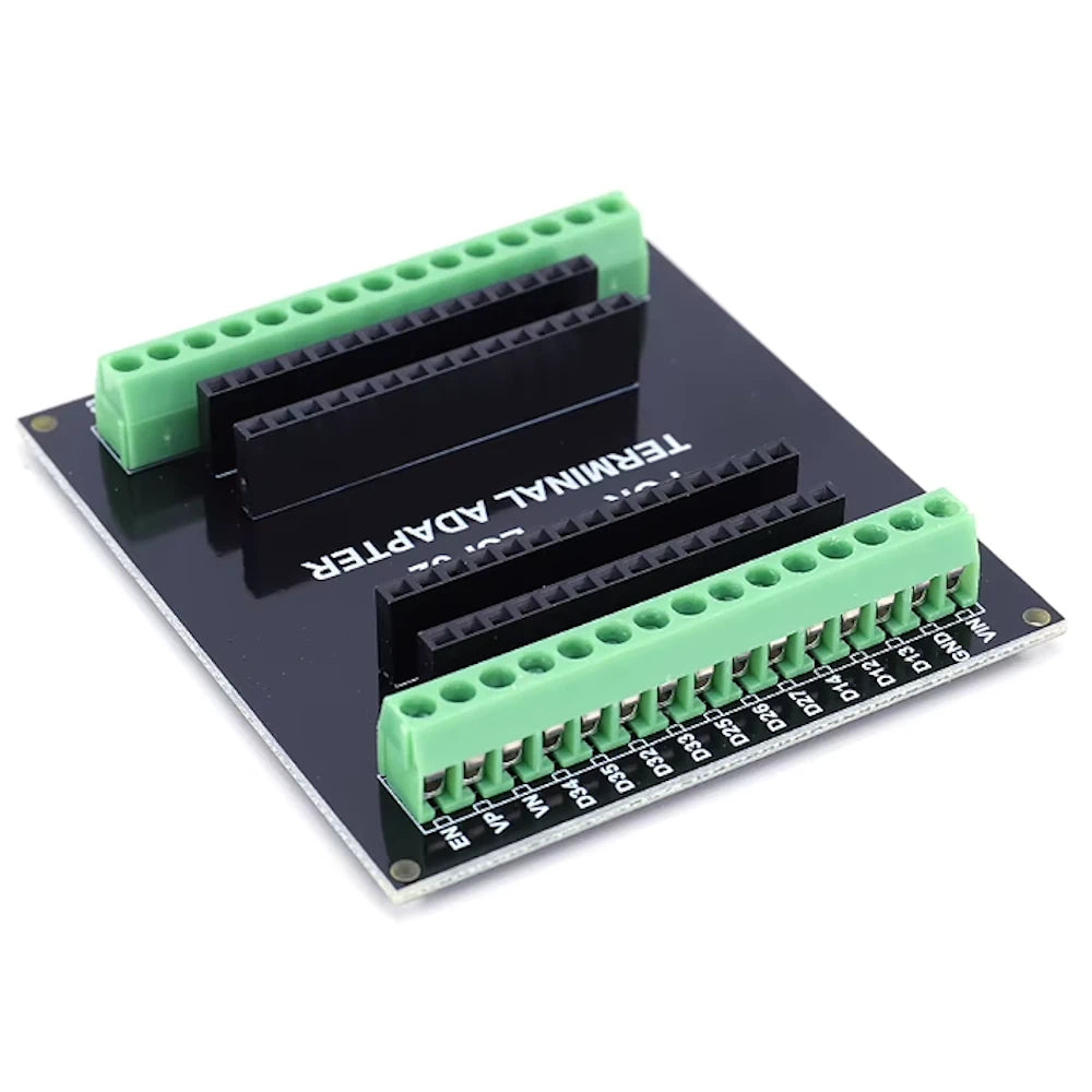 ESP32 WROOM‑32 utviklingssett – WiFi + Bluetooth, med terminalutvidelsesmodul