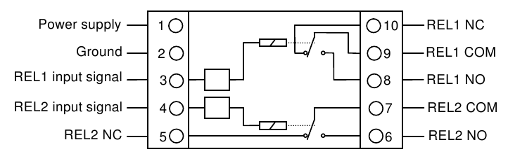 2-kanals 12V TTL-relé